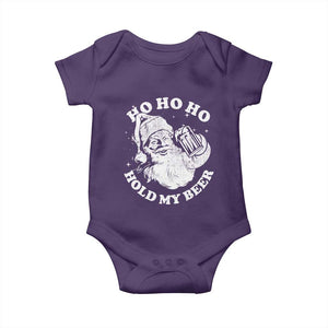 Santa Ho Ho Hold My Beer Baby Onesie Funny Christmas In July Summer Xmas TS10 Purple Print Your Wear