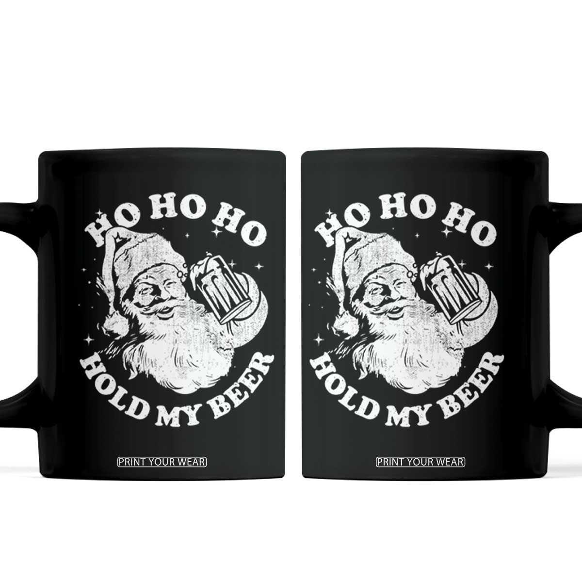 Santa Ho Ho Hold My Beer Coffee Mug Funny Christmas In July Summer Xmas TS10 Black Print Your Wear