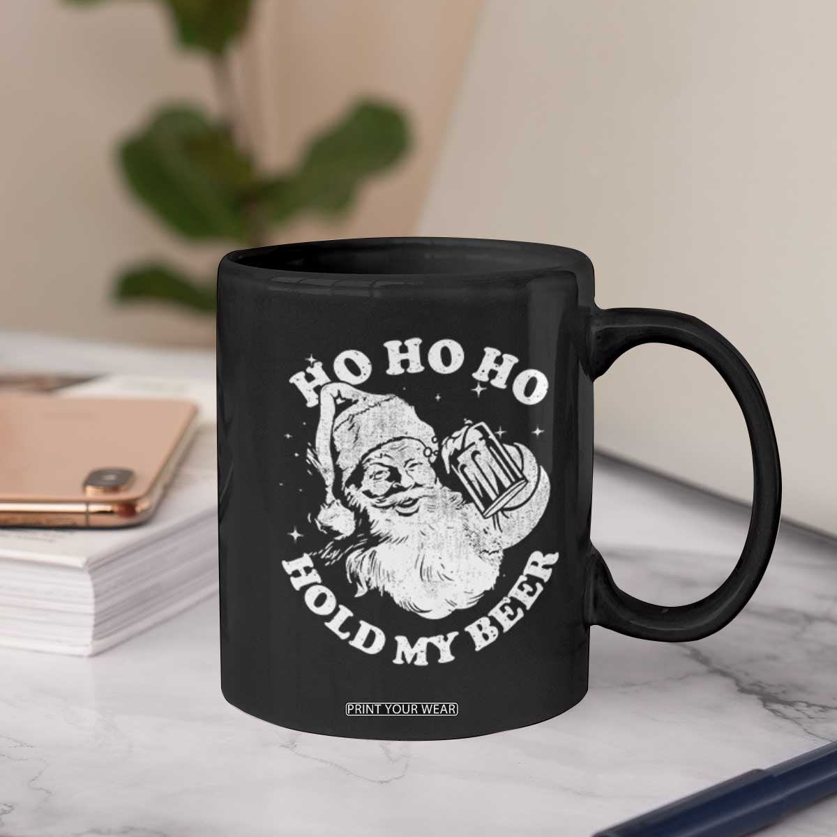 Santa Ho Ho Hold My Beer Coffee Mug Funny Christmas In July Summer Xmas TS10 Print Your Wear