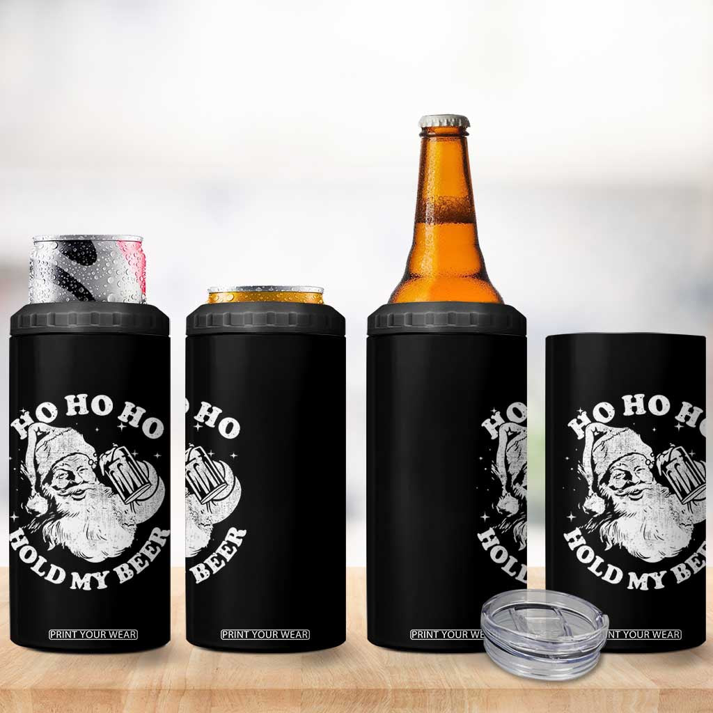 Santa Ho Ho Hold My Beer 4 in 1 Can Cooler Tumbler Funny Christmas In July Summer Xmas TS10 Print Your Wear