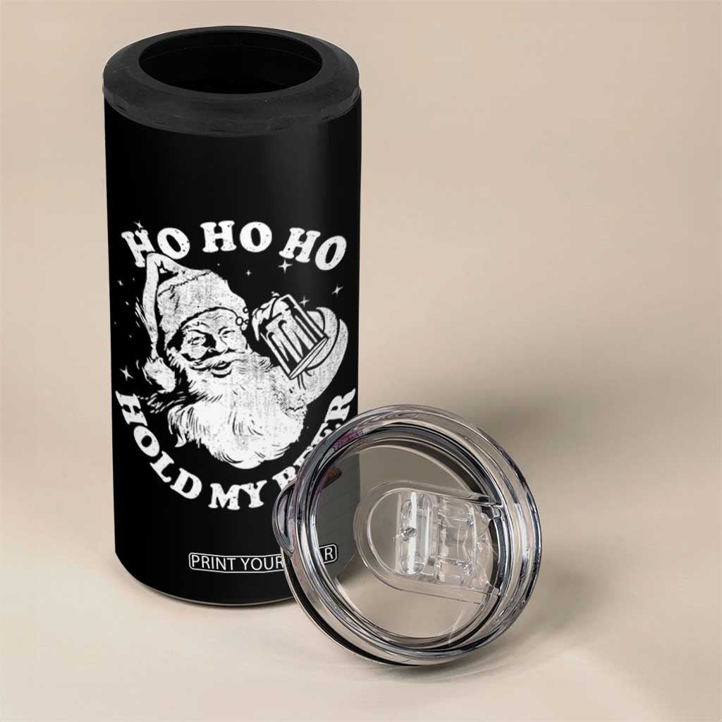 Santa Ho Ho Hold My Beer 4 in 1 Can Cooler Tumbler Funny Christmas In July Summer Xmas TS10 Print Your Wear