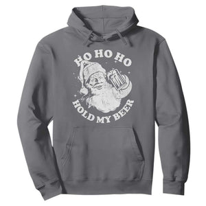 Santa Ho Ho Hold My Beer Hoodie Funny Christmas In July Summer Xmas TS10 Charcoal Print Your Wear