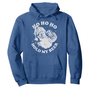 Santa Ho Ho Hold My Beer Hoodie Funny Christmas In July Summer Xmas TS10 Royal Blue Print Your Wear