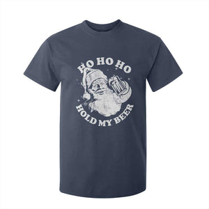 Santa Ho Ho Hold My Beer T Shirt For Kid Funny Christmas In July Summer Xmas TS10 Navy Print Your Wear
