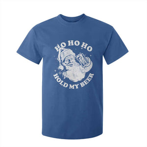 Santa Ho Ho Hold My Beer T Shirt For Kid Funny Christmas In July Summer Xmas TS10 Royal Blue Print Your Wear