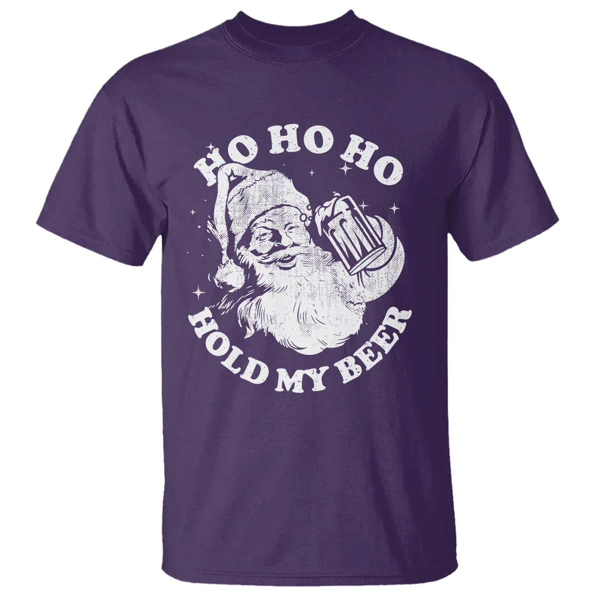 Santa Ho Ho Hold My Beer T Shirt Funny Christmas In July Summer Xmas TS10 Purple Print Your Wear