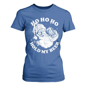 Santa Ho Ho Hold My Beer T Shirt For Women Funny Christmas In July Summer Xmas TS10 Royal Blue Print Your Wear