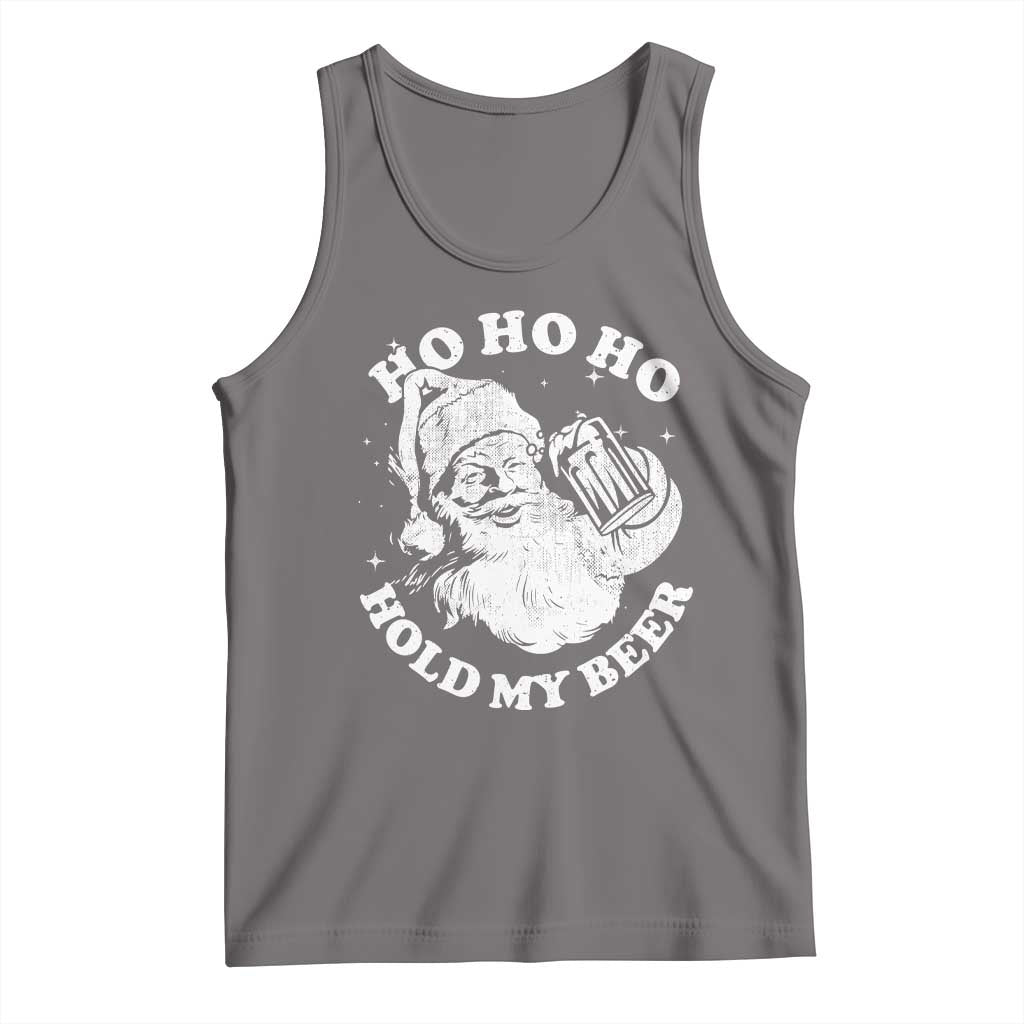 Santa Ho Ho Hold My Beer Tank Top Funny Christmas In July Summer Xmas TS10 Deep Heather Print Your Wear