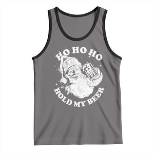 Santa Ho Ho Hold My Beer Tank Top Funny Christmas In July Summer Xmas TS10 Deep Heather Black Print Your Wear