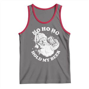 Santa Ho Ho Hold My Beer Tank Top Funny Christmas In July Summer Xmas TS10 Deep Heather Red Print Your Wear