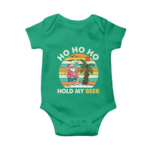 Christmas In July Santa Ho Ho Hold My Beer Baby Onesie Summer Beach Hawaii Santa USA Flag TS10 Irish Green Print Your Wear