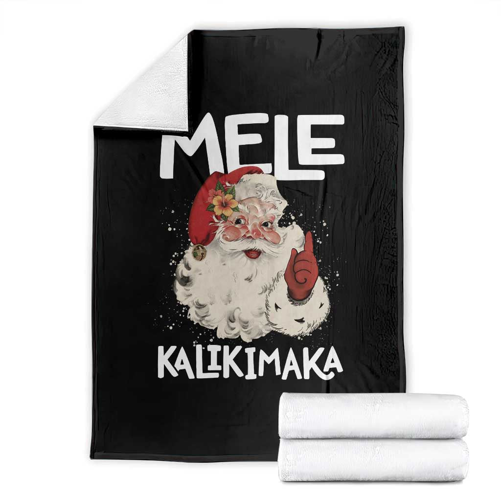 Mele Kalikimaka Throw Blanket Hawaii Christmas Party Santa TS10 Black Print Your Wear