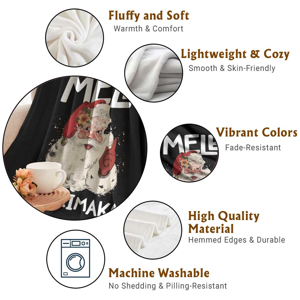 Mele Kalikimaka Throw Blanket Hawaii Christmas Party Santa TS10 Print Your Wear