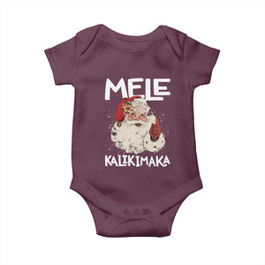 Mele Kalikimaka Baby Onesie Hawaii Christmas Party Santa TS10 Maroon Print Your Wear