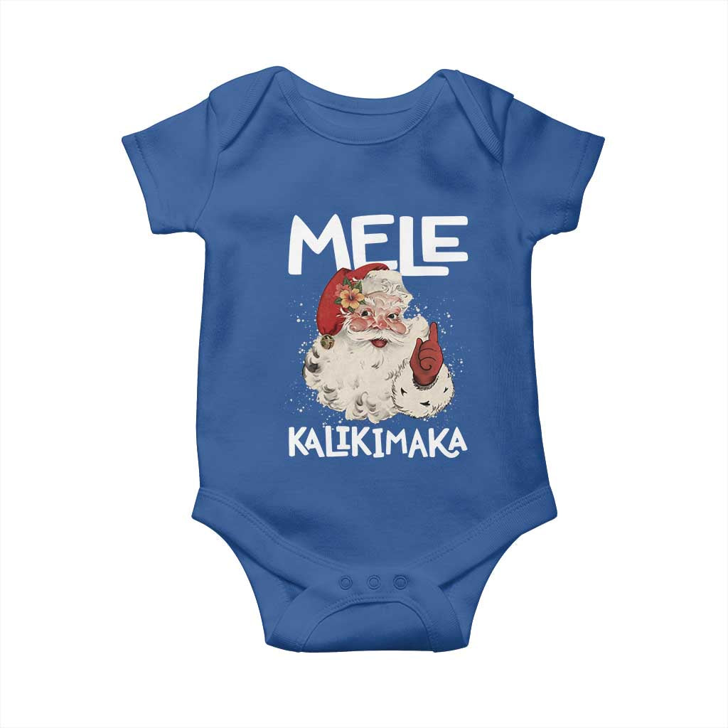 Mele Kalikimaka Baby Onesie Hawaii Christmas Party Santa TS10 Royal Blue Print Your Wear