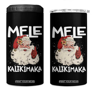 Mele Kalikimaka 4 in 1 Can Cooler Tumbler Hawaii Christmas Party Santa TS10 One Size: 16 oz Black Print Your Wear