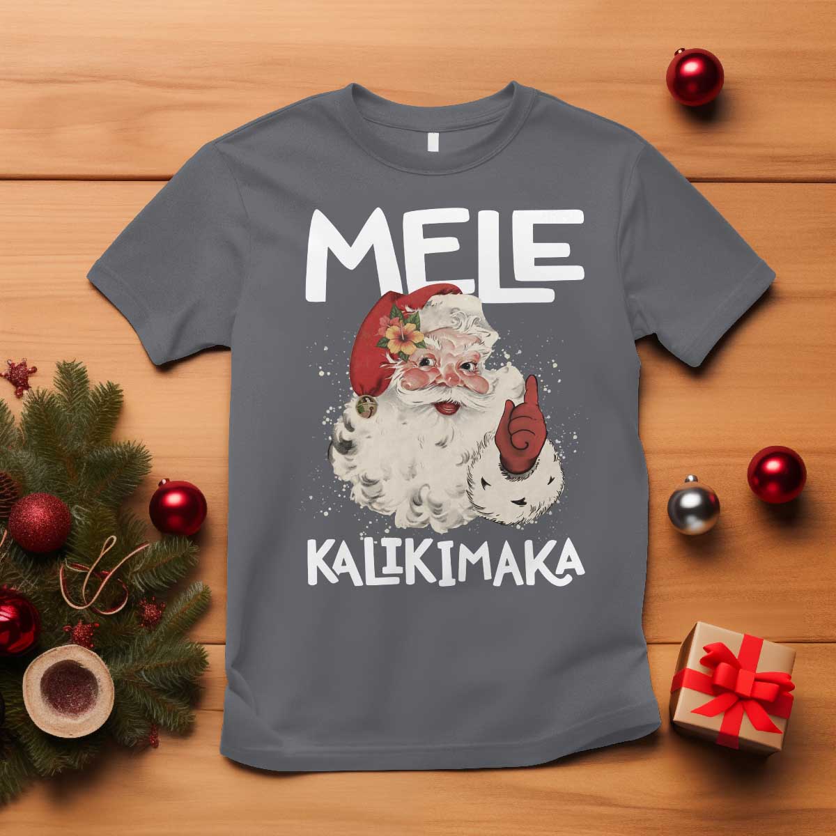 Mele Kalikimaka T Shirt Hawaii Christmas Party Santa TS10 Charcoal Print Your Wear