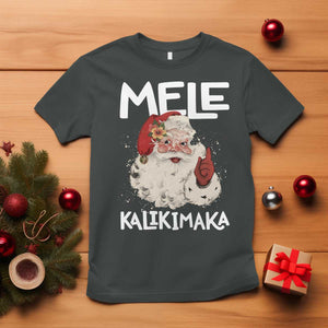 Mele Kalikimaka T Shirt Hawaii Christmas Party Santa TS10 Dark Heather Print Your Wear