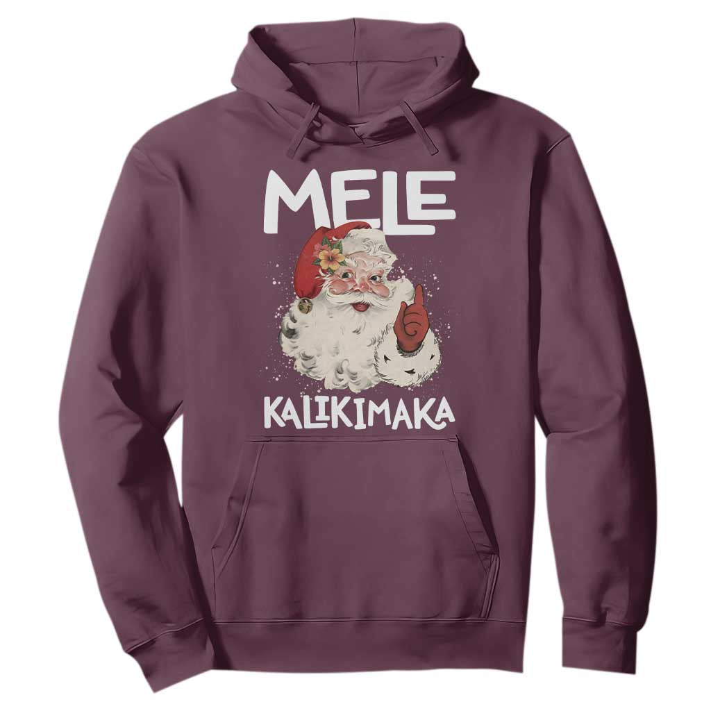 Mele Kalikimaka Hoodie Hawaii Christmas Party Santa TS10 Maroon Print Your Wear