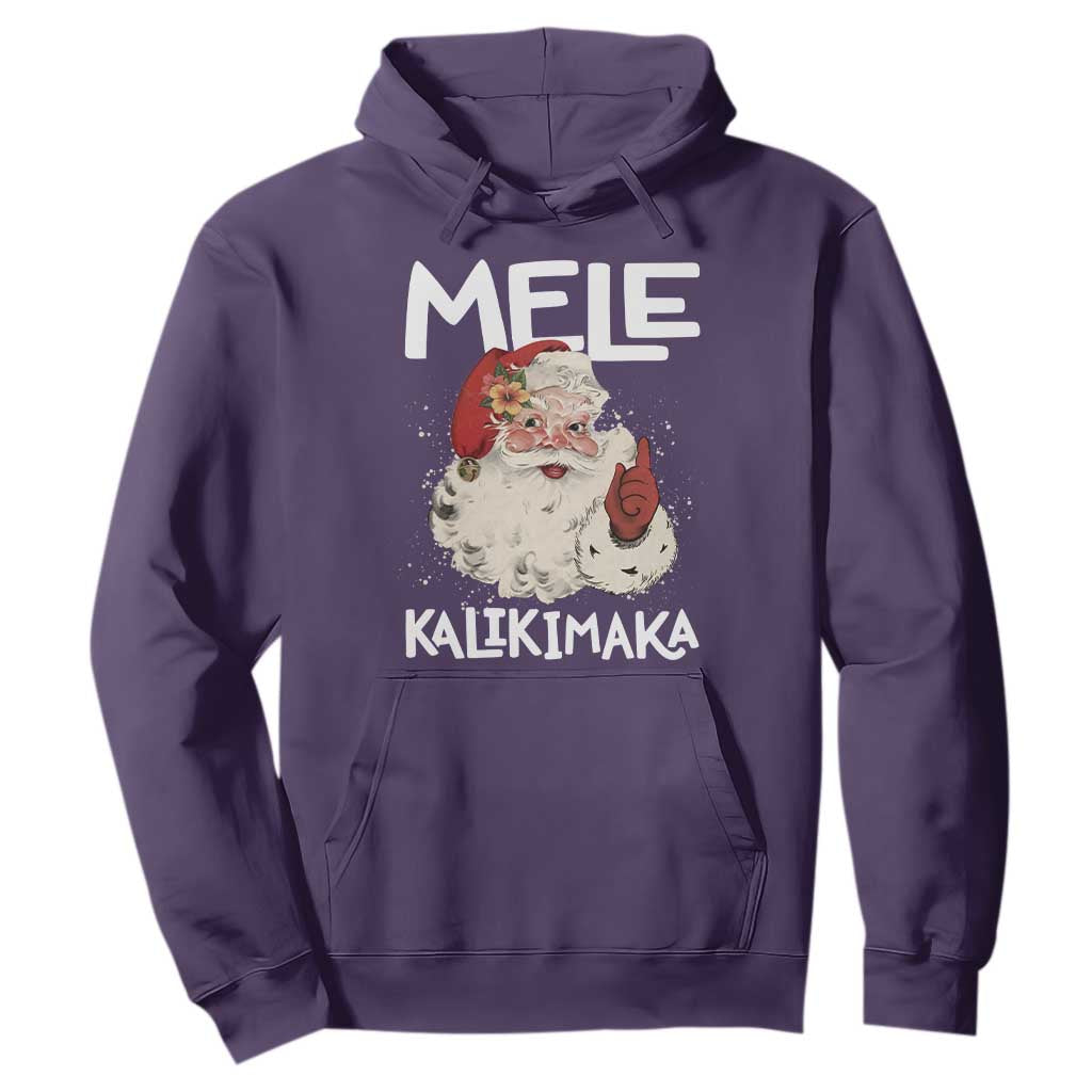 Mele Kalikimaka Hoodie Hawaii Christmas Party Santa TS10 Purple Print Your Wear