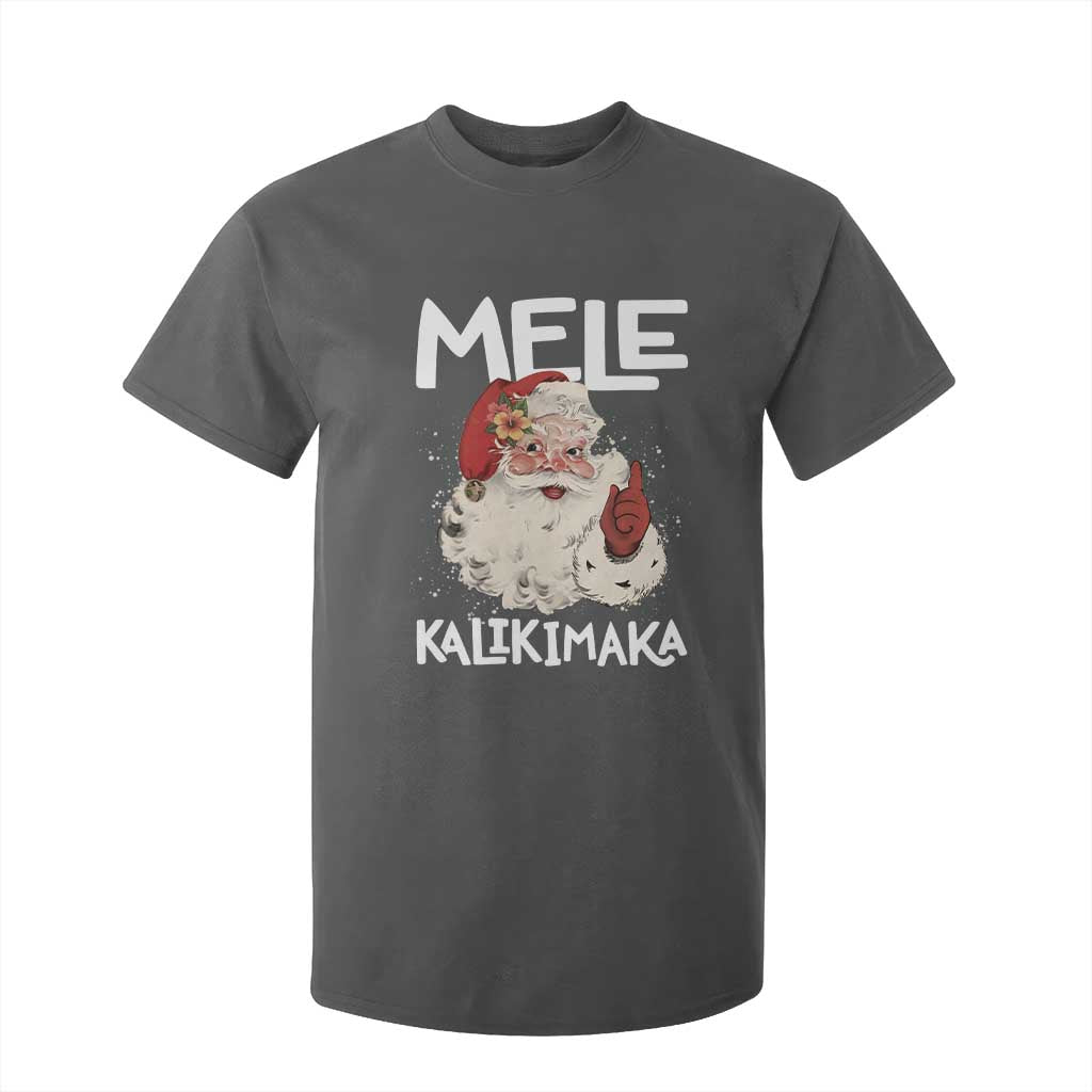 Mele Kalikimaka T Shirt For Kid Hawaii Christmas Party Santa TS10 Dark Heather Print Your Wear