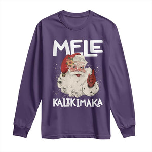 Mele Kalikimaka Long Sleeve Shirt Hawaii Christmas Party Santa TS10 Purple Print Your Wear