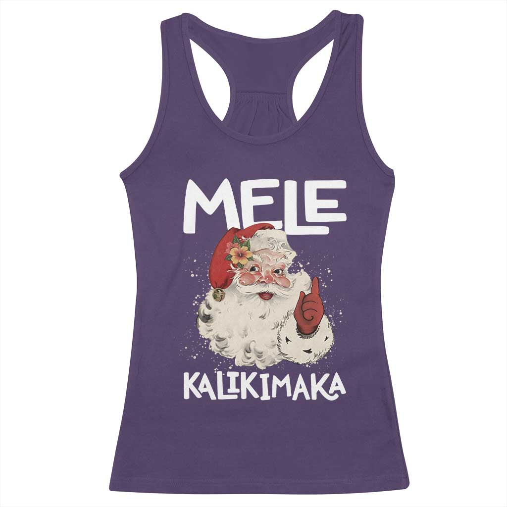 Mele Kalikimaka Racerback Tank Top Hawaii Christmas Party Santa TS10 Purple Print Your Wear