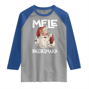 Mele Kalikimaka Raglan Shirt Hawaii Christmas Party Santa TS10 Sport Gray Royal Print Your Wear