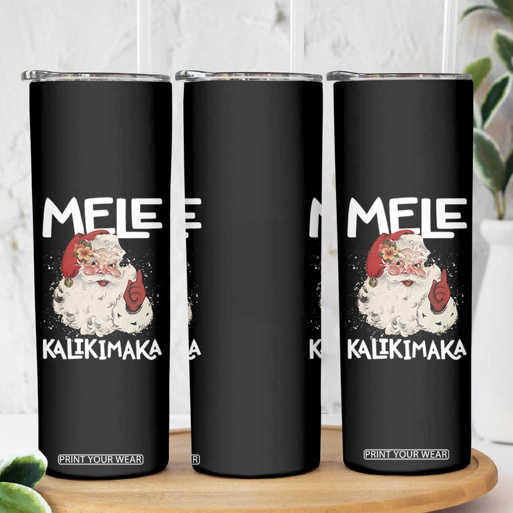 Mele Kalikimaka Skinny Tumbler Hawaii Christmas Party Santa TS10 Print Your Wear