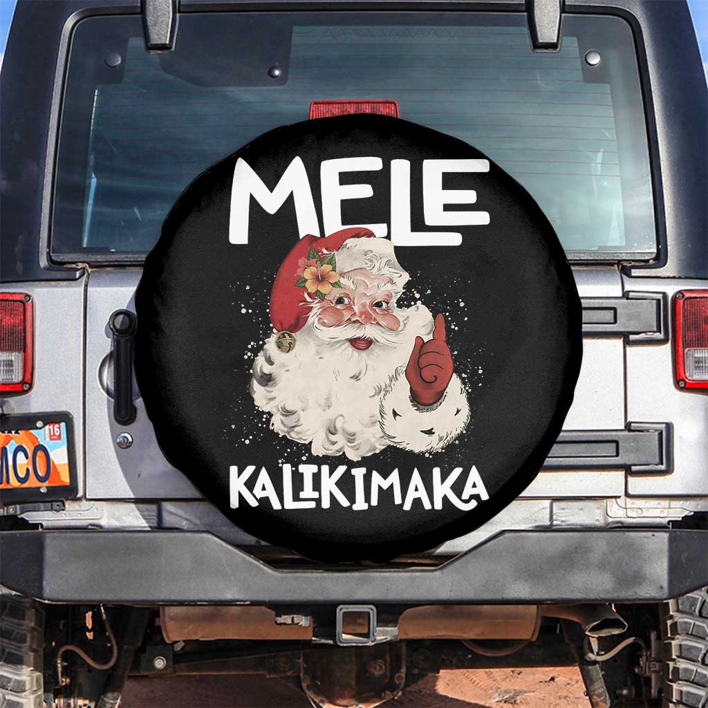 Mele Kalikimaka Spare Tire Cover Hawaii Christmas Party Santa TS10 No hole Black Print Your Wear
