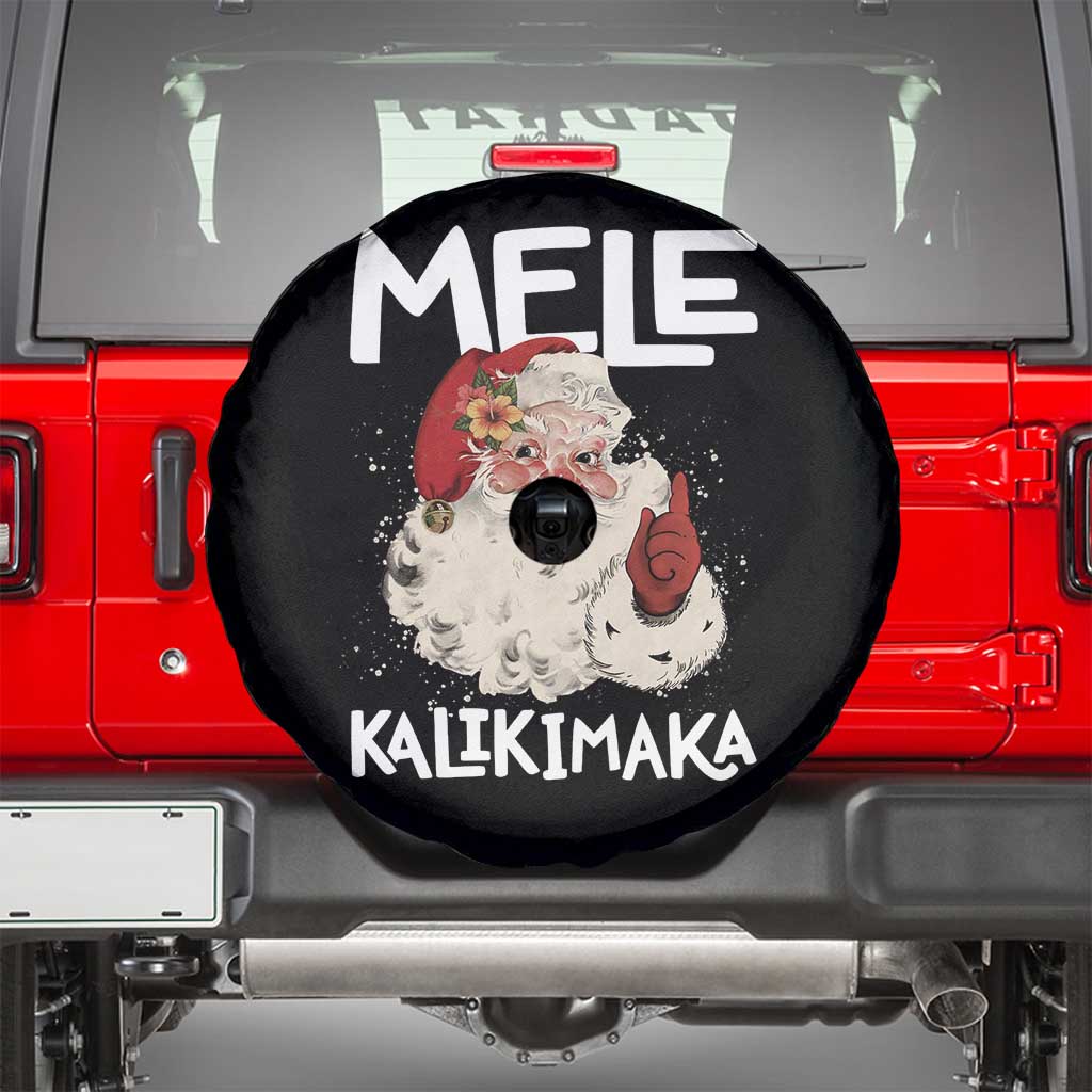 Mele Kalikimaka Spare Tire Cover Hawaii Christmas Party Santa TS10 Black Print Your Wear