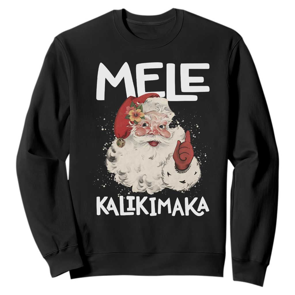 Mele Kalikimaka Sweatshirt Hawaii Christmas Party Santa TS10 Black Print Your Wear