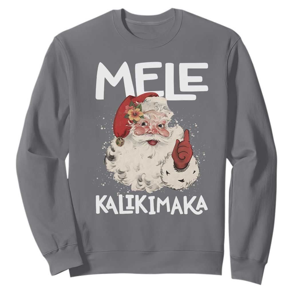 Mele Kalikimaka Sweatshirt Hawaii Christmas Party Santa TS10 Charcoal Print Your Wear