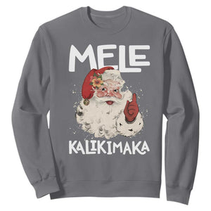 Mele Kalikimaka Sweatshirt Hawaii Christmas Party Santa TS10 Charcoal Print Your Wear