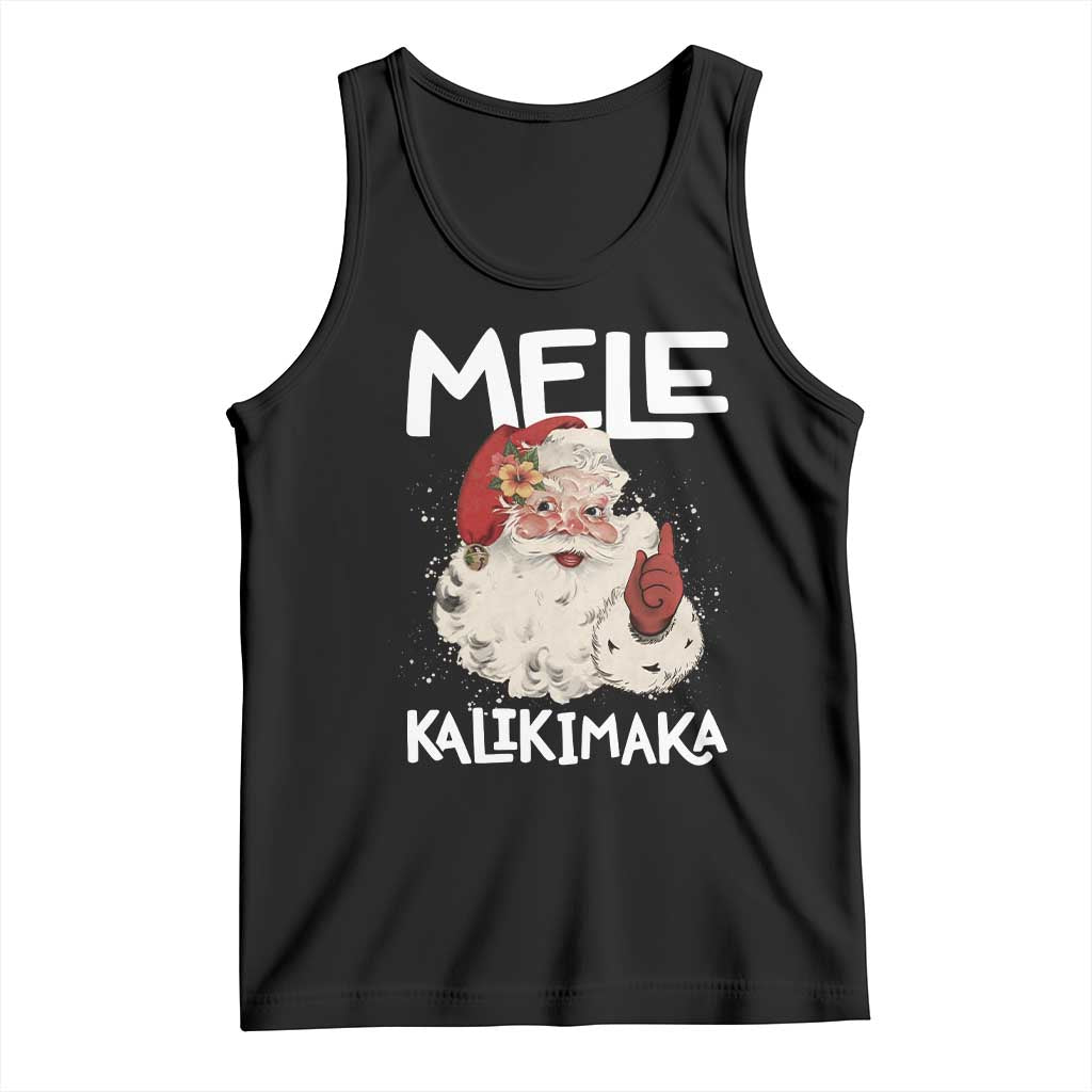 Mele Kalikimaka Tank Top Hawaii Christmas Party Santa TS10 Black Print Your Wear