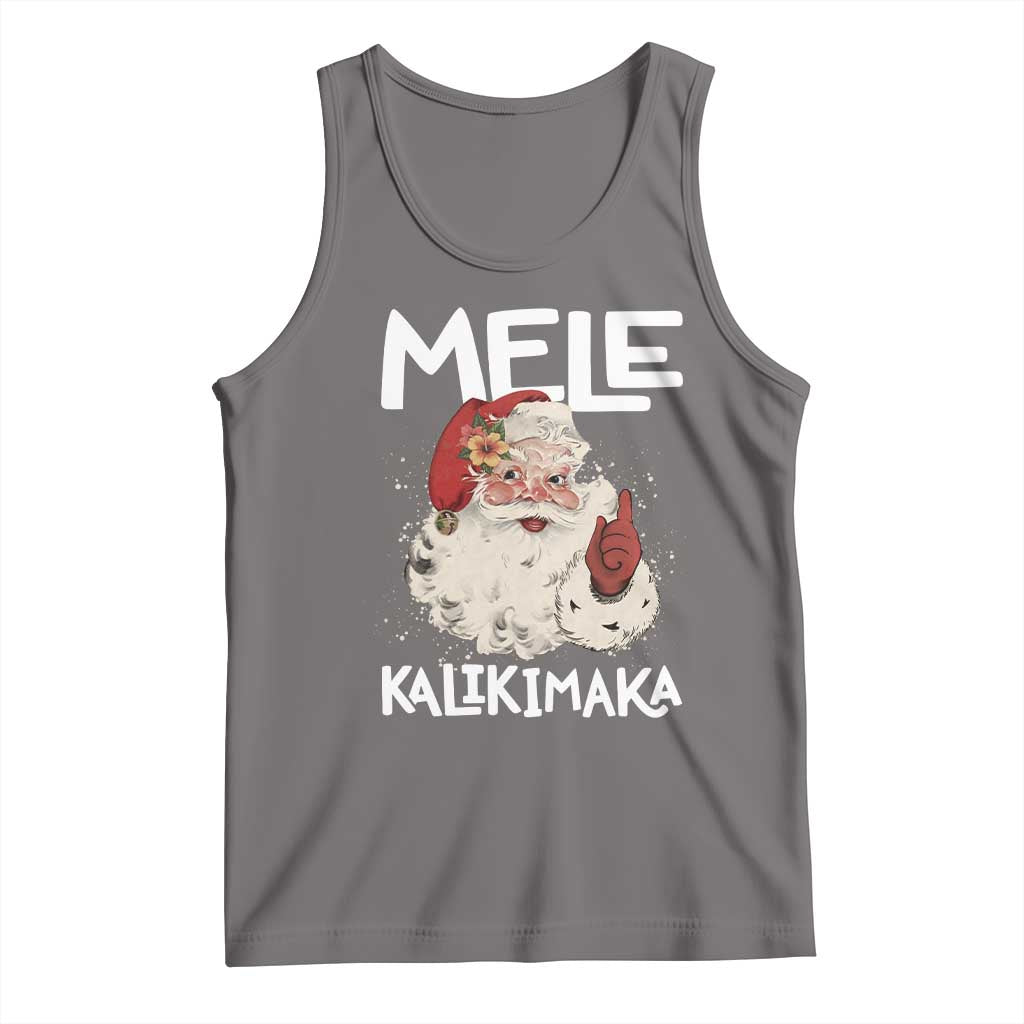 Mele Kalikimaka Tank Top Hawaii Christmas Party Santa TS10 Deep Heather Print Your Wear