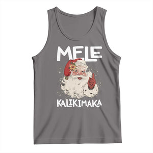 Mele Kalikimaka Tank Top Hawaii Christmas Party Santa TS10 Deep Heather Print Your Wear
