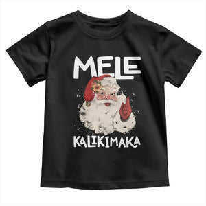 Mele Kalikimaka Toddler T Shirt Hawaii Christmas Party Santa TS10 Black Print Your Wear