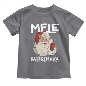 Mele Kalikimaka Toddler T Shirt Hawaii Christmas Party Santa TS10 Charcoal Print Your Wear