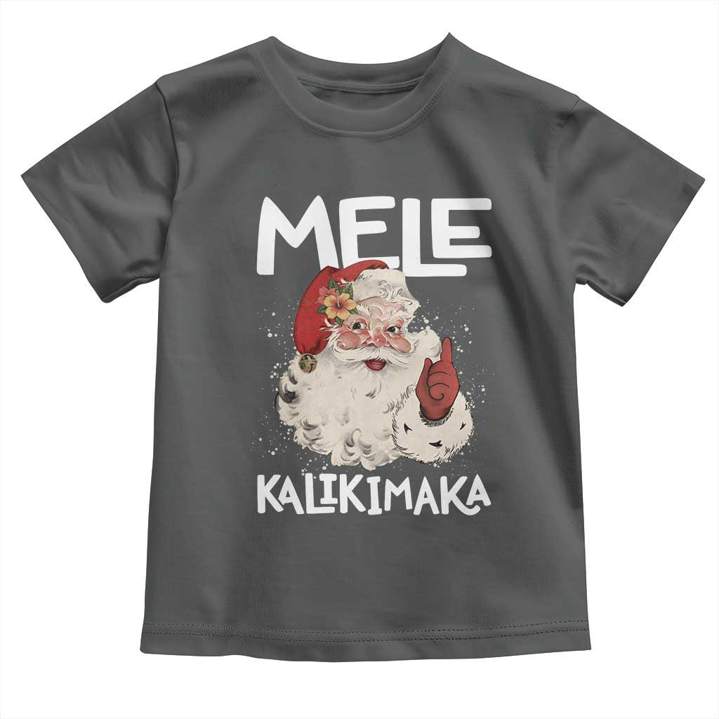Mele Kalikimaka Toddler T Shirt Hawaii Christmas Party Santa TS10 Dark Heather Print Your Wear