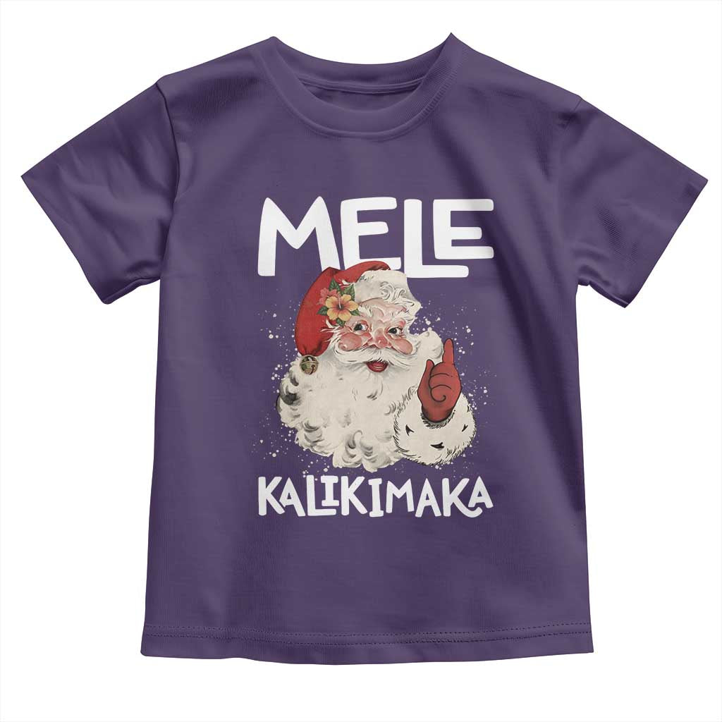 Mele Kalikimaka Toddler T Shirt Hawaii Christmas Party Santa TS10 Purple Print Your Wear