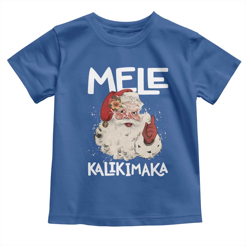 Mele Kalikimaka Toddler T Shirt Hawaii Christmas Party Santa TS10 Royal Blue Print Your Wear