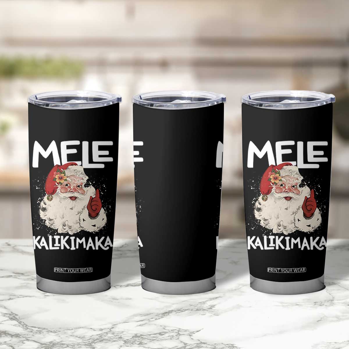 Mele Kalikimaka Tumbler Cup Hawaii Christmas Party Santa TS10 Print Your Wear
