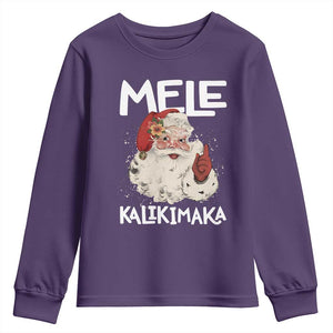Mele Kalikimaka Youth Sweatshirt Hawaii Christmas Party Santa TS10 Purple Print Your Wear