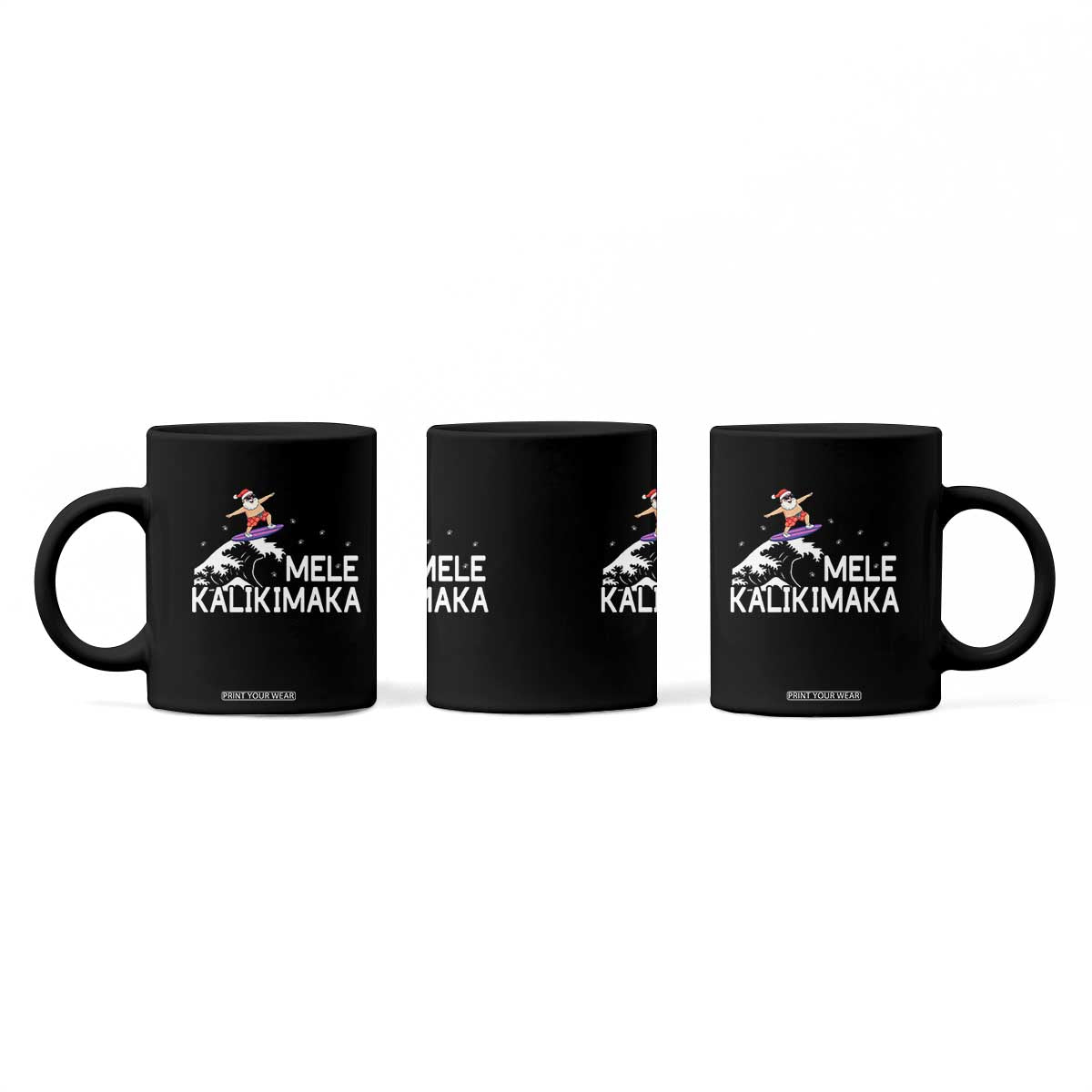 Christmas In July Surfing Santa Coffee Mug Mele Kalikimaka Summer Beach Hawaii TS10 Print Your Wear