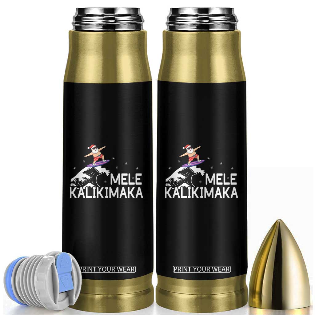 Christmas In July Surfing Santa Bullet Tumbler Mele Kalikimaka Summer Beach Hawaii TS10 Black Print Your Wear