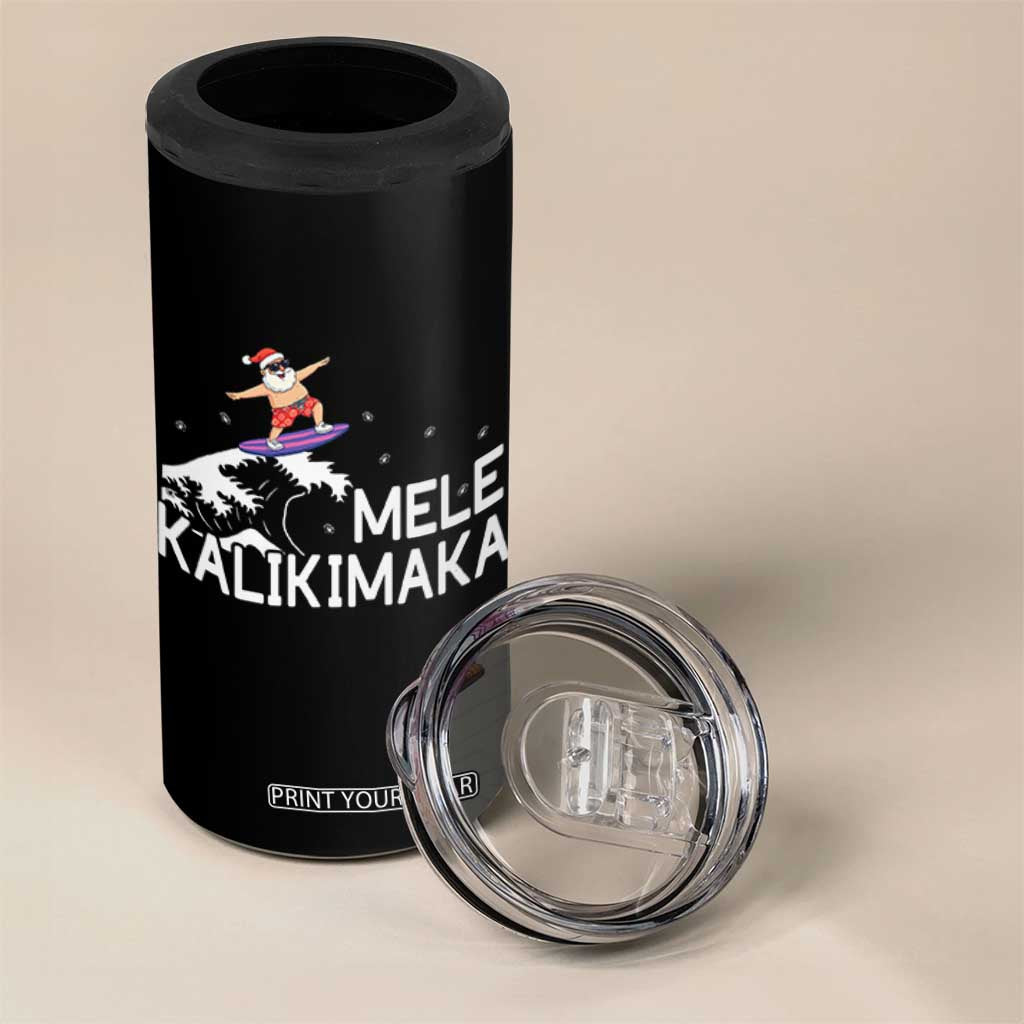 Christmas In July Surfing Santa 4 in 1 Can Cooler Tumbler Mele Kalikimaka Summer Beach Hawaii TS10 Print Your Wear