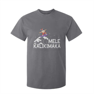 Christmas In July Surfing Santa T Shirt For Kid Mele Kalikimaka Summer Beach Hawaii TS10 Charcoal Print Your Wear