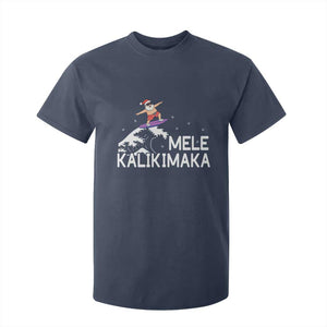Christmas In July Surfing Santa T Shirt For Kid Mele Kalikimaka Summer Beach Hawaii TS10 Navy Print Your Wear