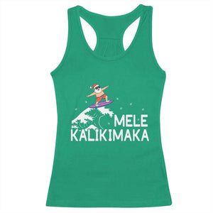 Christmas In July Surfing Santa Racerback Tank Top Mele Kalikimaka Summer Beach Hawaii TS10 Irish Green Print Your Wear